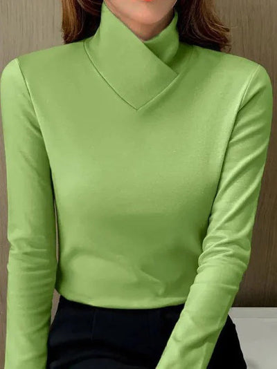 Women's Turtleneck Sweater with Long Sleeves and High Collar