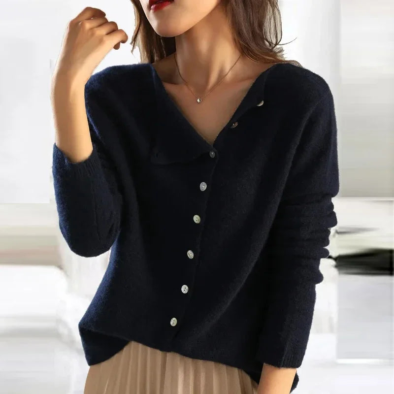 Sweater with Trendy Button Closure for Women