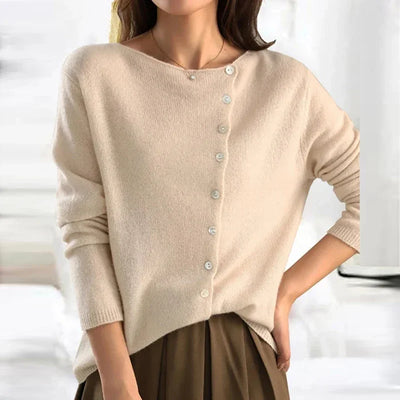 Sweater with Trendy Button Closure for Women