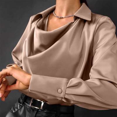 Satin V-Neck Blouse for Women