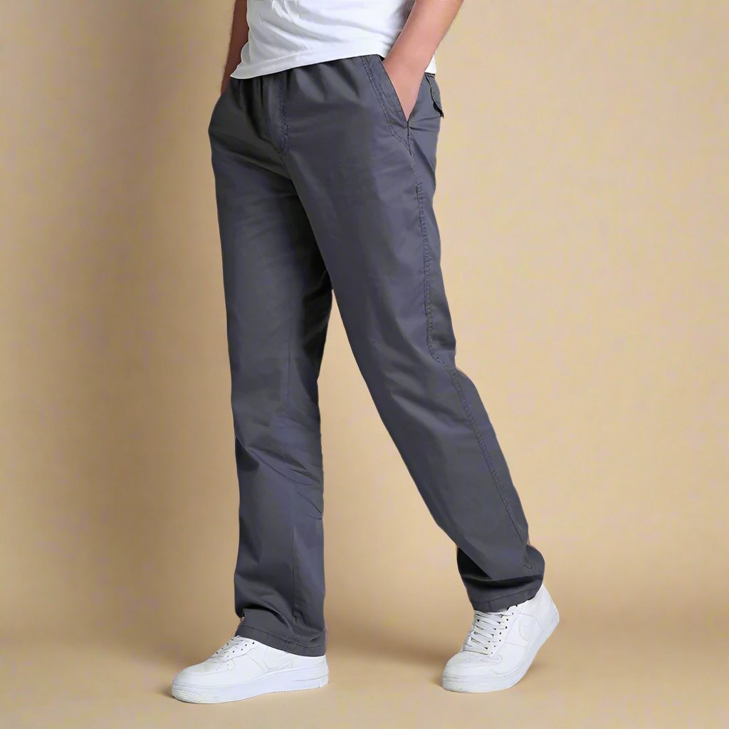 Men's Comfortable Chino Pants - Baggy Fit with Elastic Waistband