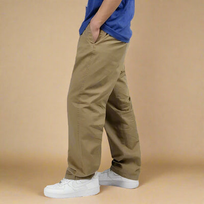 Men's Comfortable Chino Pants - Baggy Fit with Elastic Waistband